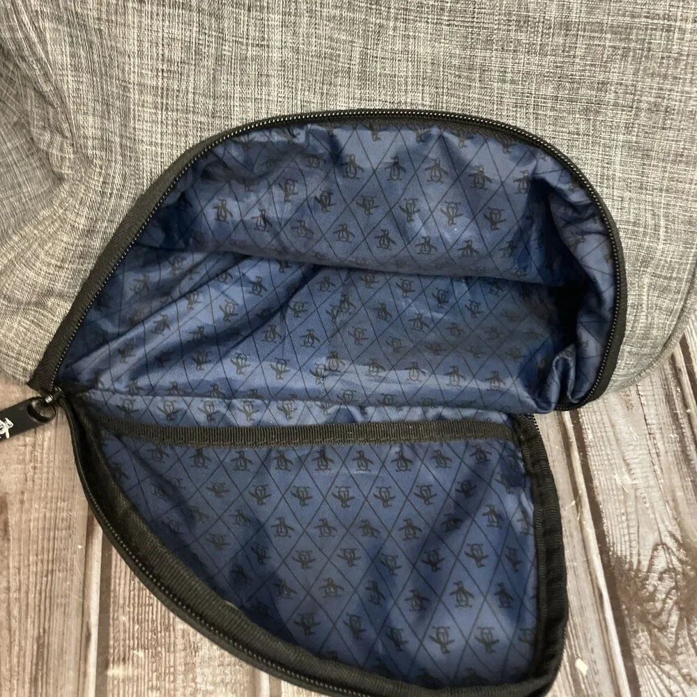New Original Penguin Weekender Duffle Bag Grey Cross Stitch Large